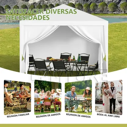 Carpa Toldo Reforzado Impermeable Jardin Lona Blanco 3 X 6