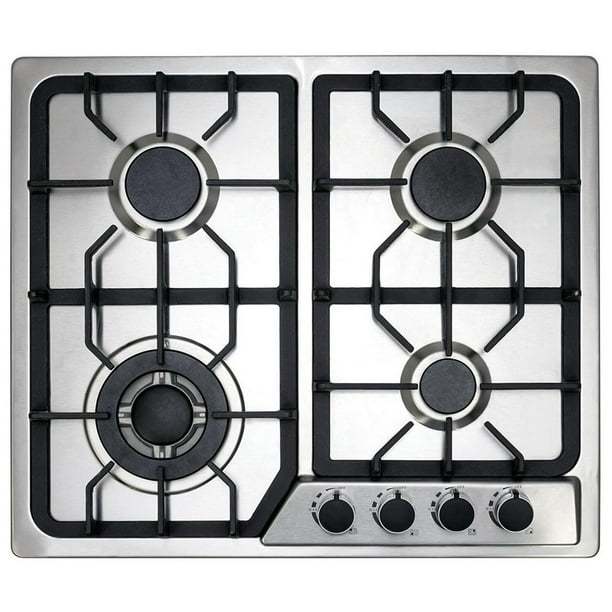 Combo Parrilla a Gas 4 Quemadores Acero Inox, Campana Cristal 60 cm y Horno a Gas LP para Empotrar 60 cm Acero Inox. Disa Home PAEM4/CAMPC60C/HGEMP24AI