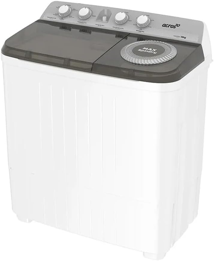 Lavadora Acros de 19kg Dos tinas Semiautomática MaxSpin Dry Blanca modelo ALD-1945JE