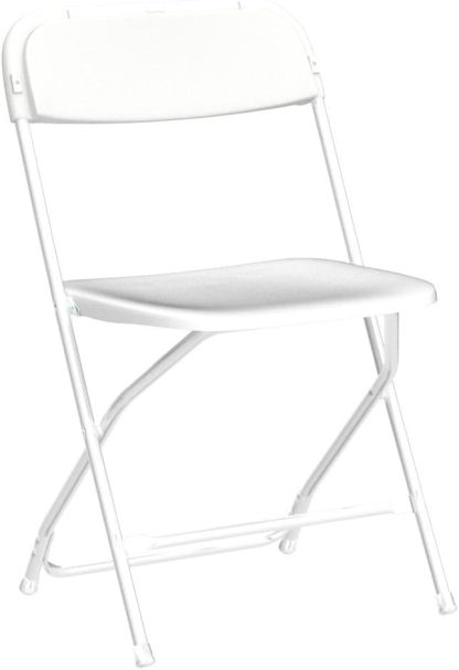 Juego de 10 sillas plegables de plástico - Silla plegable liviana y apilable con capacidad de peso de 650 LB en color blanco