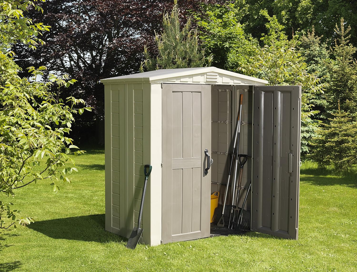 Keter Cobertizo de Almacenamiento para Jardin y Exteriores, Beige, Factor 8x11