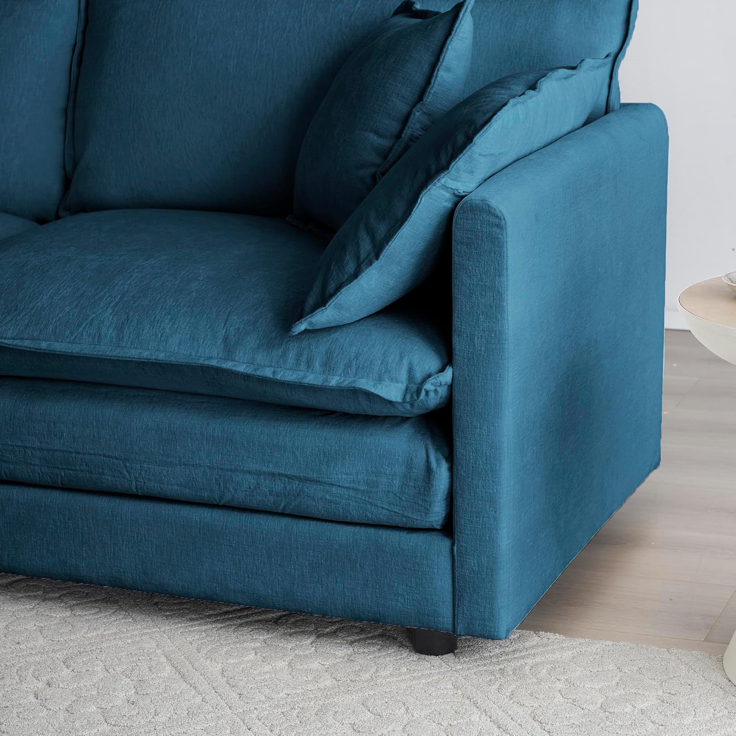 Neylory - Sofá de dos plazas con 2 almohadas para sala de estar, recámara, departamento, 2 plazas de felpilla para asiento profundo