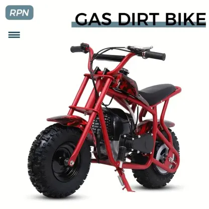 50CC 2-Tiempos Mini Dirt Bike, Motocicleta todoterreno a gasolina, Hasta 20 MPH, Cuenta con frenos de disco, asiento acolchado suave, paseos suaves y aprobación de la EPA, Soporta hasta 165 libras.