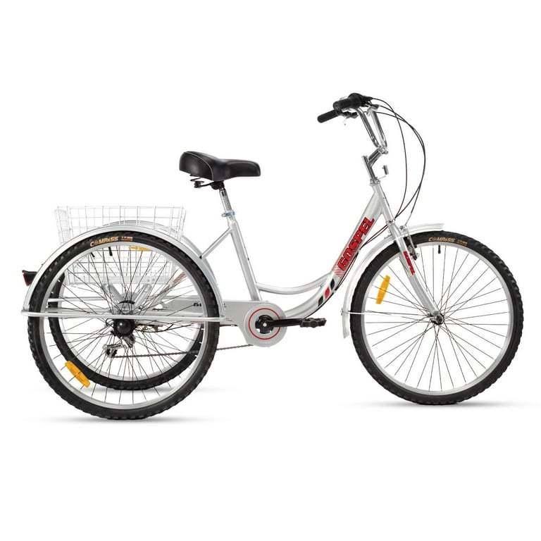 Bicicleta R26 7 Velocidades Tricicleta con Canasta Trasera Gospel PL7001-P