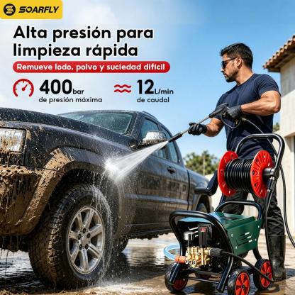 SOARFLY Hidrolimpiadora eléctrica profesional de alta presión (5800 PSI, 5800 W, 60 Hz, 12 l/min)-hidrolavadora para lavar minisplit