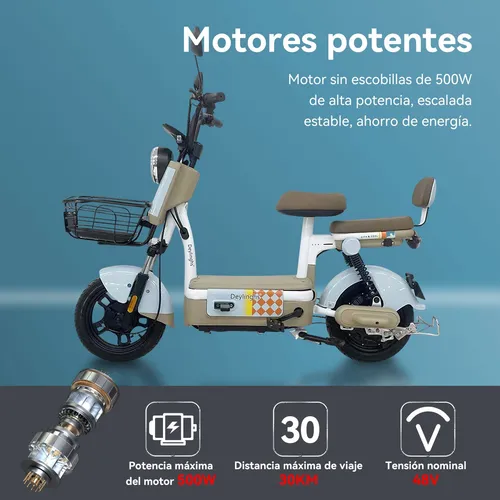 Deylinghs® Bicicleta Eléctrica Para Adultos 500w 30km/h Led