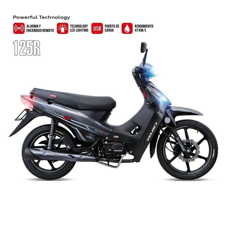 Motocicleta Veloci Draxter RX Sport Limited 125cc 2024 Plata Veloci Draxter RX Sport Limited 125cc 2024