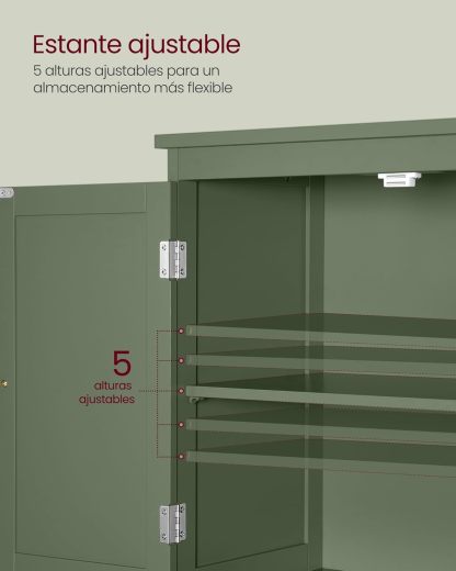VASAGLE Mueble de Baño, Armario de Baño, Armario de Cocina, con 2 Puertas y 2 Cajones, Estantes Ajustables, 30 x 60 x 110 cm, Gris Paloma MBBC551G02