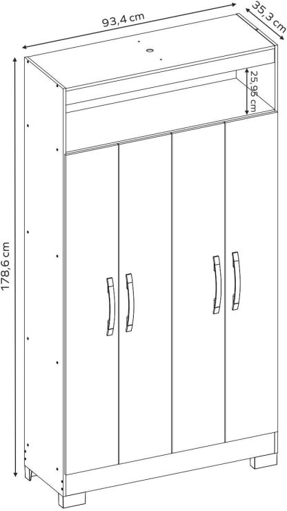 Skal Living Armario Multifuncional 4 Puertas Blanco/Rosa NT4040-BL