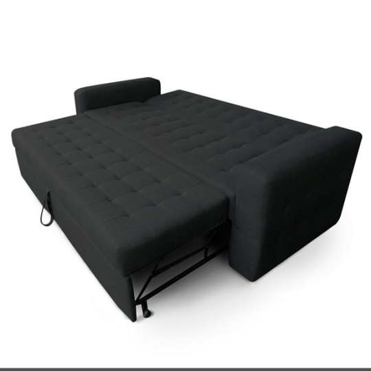 Sofa cama Matrimonial en Lino Gris Oxford Plegable moderno Mobydec Sofa cama Matrimonial Plegable en Lino