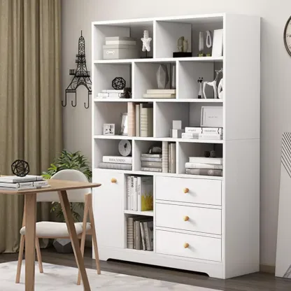 Librero - Estante- Diseño Minimalista With 3 Drawers 2 Door
