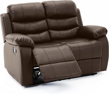 Sillón Midtown Concept Lounge Lounge de 2 secciones tapizado en piel sintética - Marrón - 95 CM X 104 CM X 150 CM 