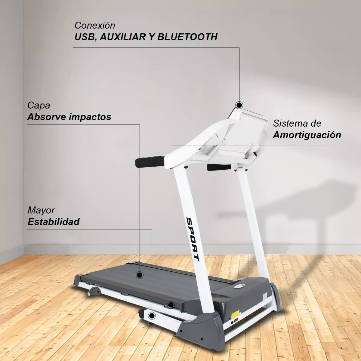 Caminadora eléctrica Centurfit MKZ-CAM918 127V color blanca y negro