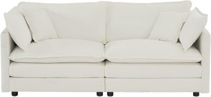 Neylory - Sofá de dos plazas con 2 almohadas para sala de estar, recámara, departamento, 2 plazas de felpilla para asiento profundo