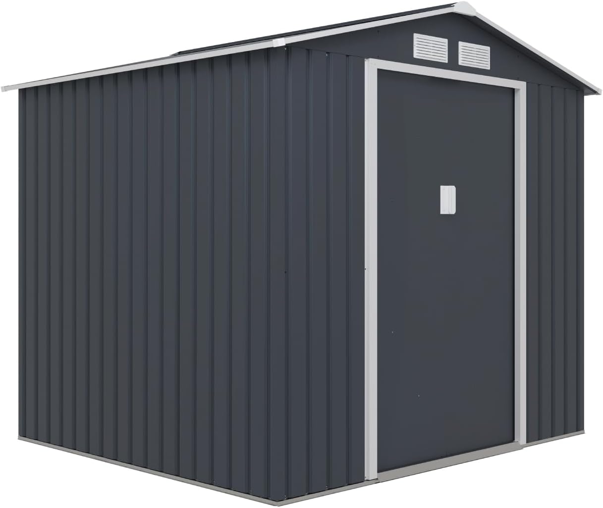 TOPLIVING Cobertizo de Almacenamiento Exterior de Metal, Bodega Exterior para Herramientas, Armario para Jardín Multiusos Metálico 213x191x195 cm Color Gris