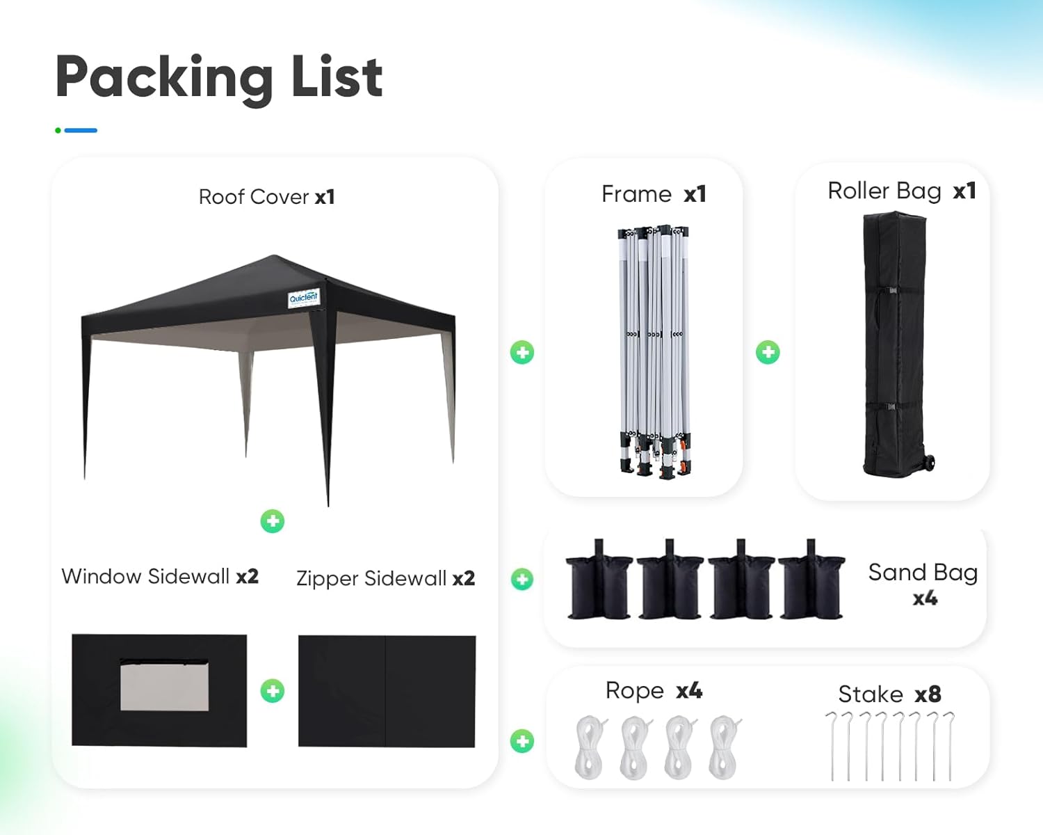 Quictent - Tienda de campaña desplegable de privacidad de 10 x 10 pulgadas con paredes laterales y ventanas ventiladas enrollables, configuración para una persona, fácil refugio para eventos