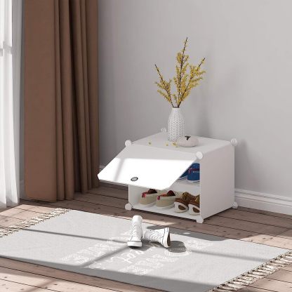HOMIDEC - clóset de almacenamiento de zapatos, 48 pares de zapateros de 3 por 8 niveles, organizador de zapatos para ahorrar espacio, para clóset, pasillo, sala de estar, recámara, cochera (blanco)