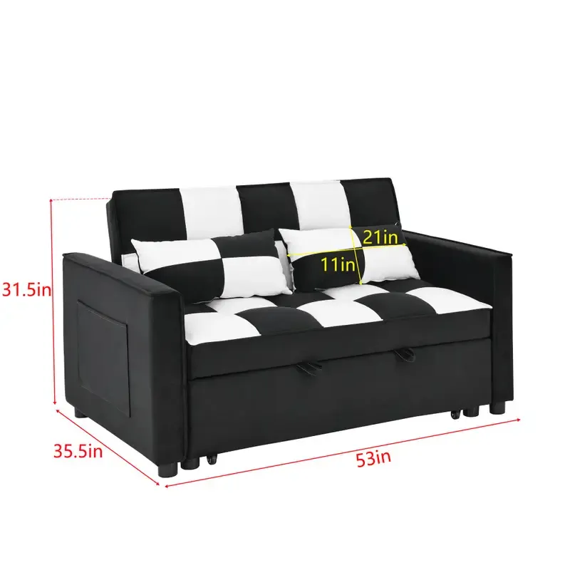 Sof&aacute;     de   con sof&aacute;   extra&iacute;ble,   3 en 1   sof&aacute;   de  ,   y negro detalles 1
