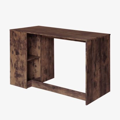 FurnitureR Escritorio para Computadora de Oficina con Almacenamiento Escritorio de Trabajo y Estudio con 5 Estantes Mesa Portátil para Estudiantes Escritorio de Escritura Moderno Haya y Blanco-Bolígrafo de carbono metálico, bolígrafo de firma negro.