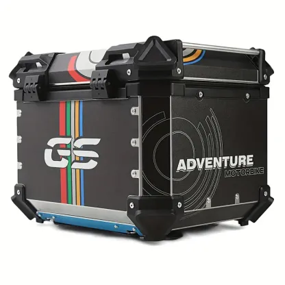 45L Motorcycle Top Box Tail Box, Aluminum Motorcycle Luggage Box, With Safety Lock, Suitable For Storing Helmets And Large Luggage