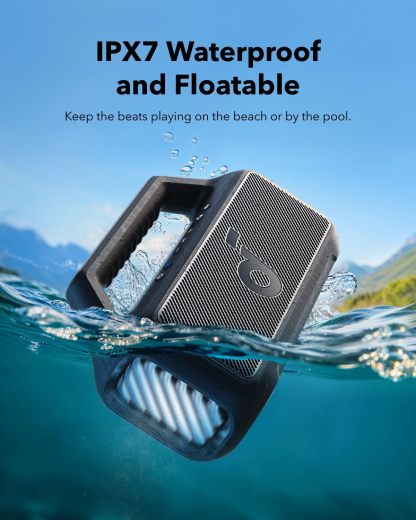 Soundcore Boom 2 bocina, 60W RMS y Tecnología BassUp, 24 Horas de reproducción, Sincroniza +100 Altavoces, IPX 7 y flotación, Altavoz Inalámbrico, Portátil Bluetooth, Party Box