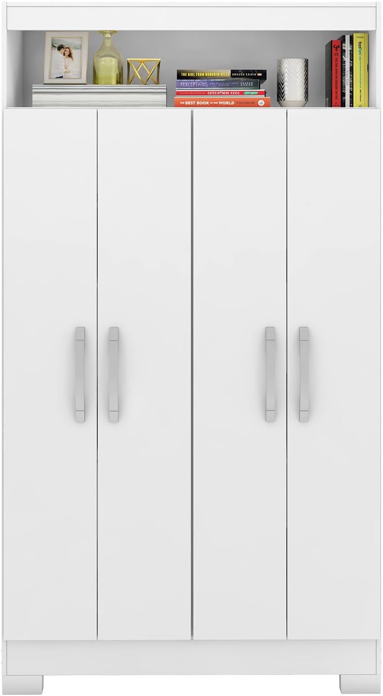 Skal Living Armario Multifuncional 4 Puertas Blanco/Rosa NT4040-BL