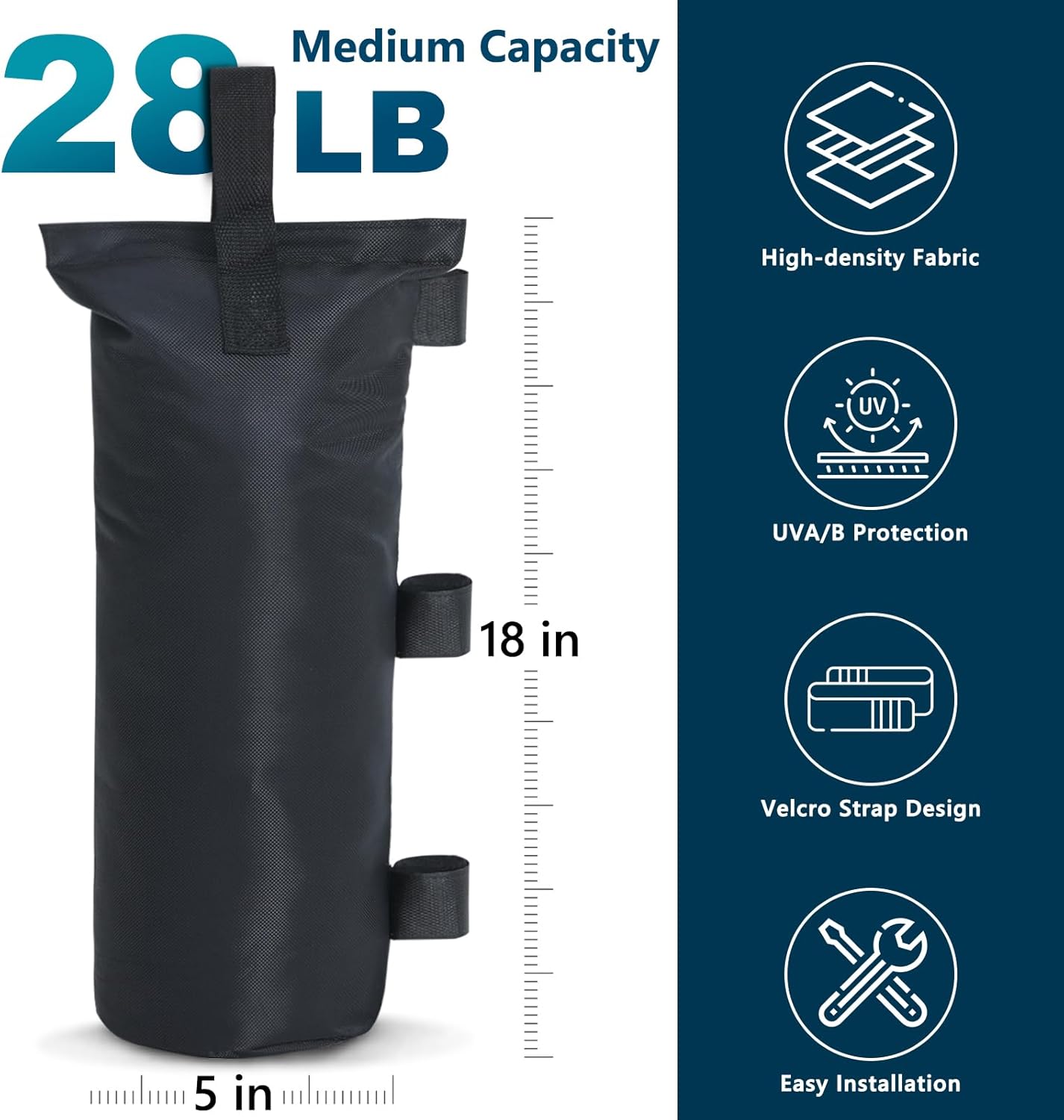 MASTERCANOPY - Tienda de campaña Comercial instantánea con Bolsa con Ruedas, 4 Sacos de Arena para toldo, 4 estacas (Blanco)