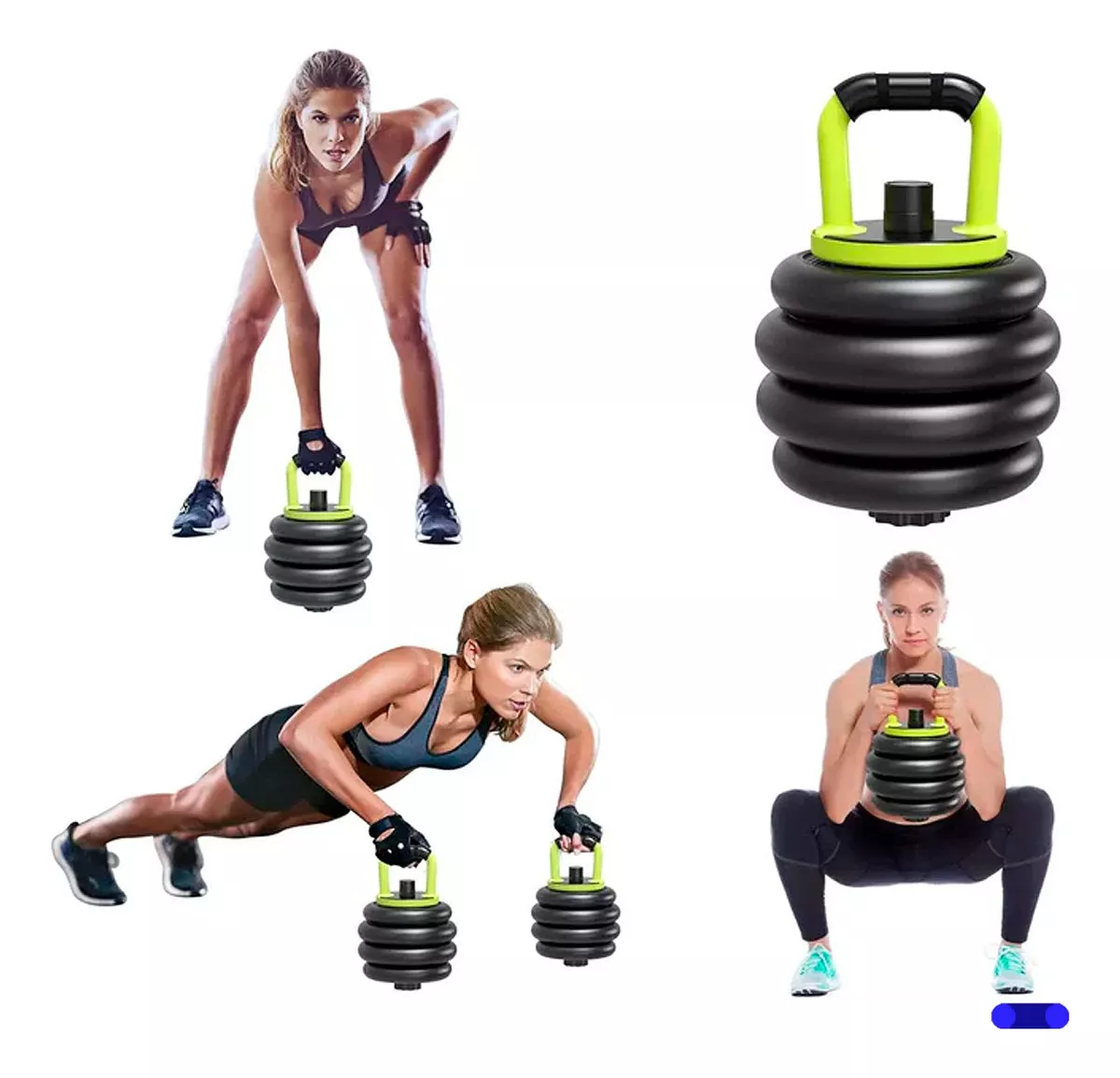 Set gym mancuernas 20kg color verde neón Black Mamut