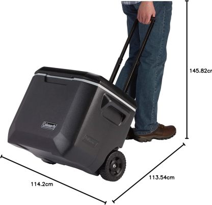 Coleman - Enfriador portátil con Ruedas Xtreme de 50 Cuartos de galón con Ruedas, Enfriador Duro con Ruedas Que Mantiene el Hielo hasta 5 días