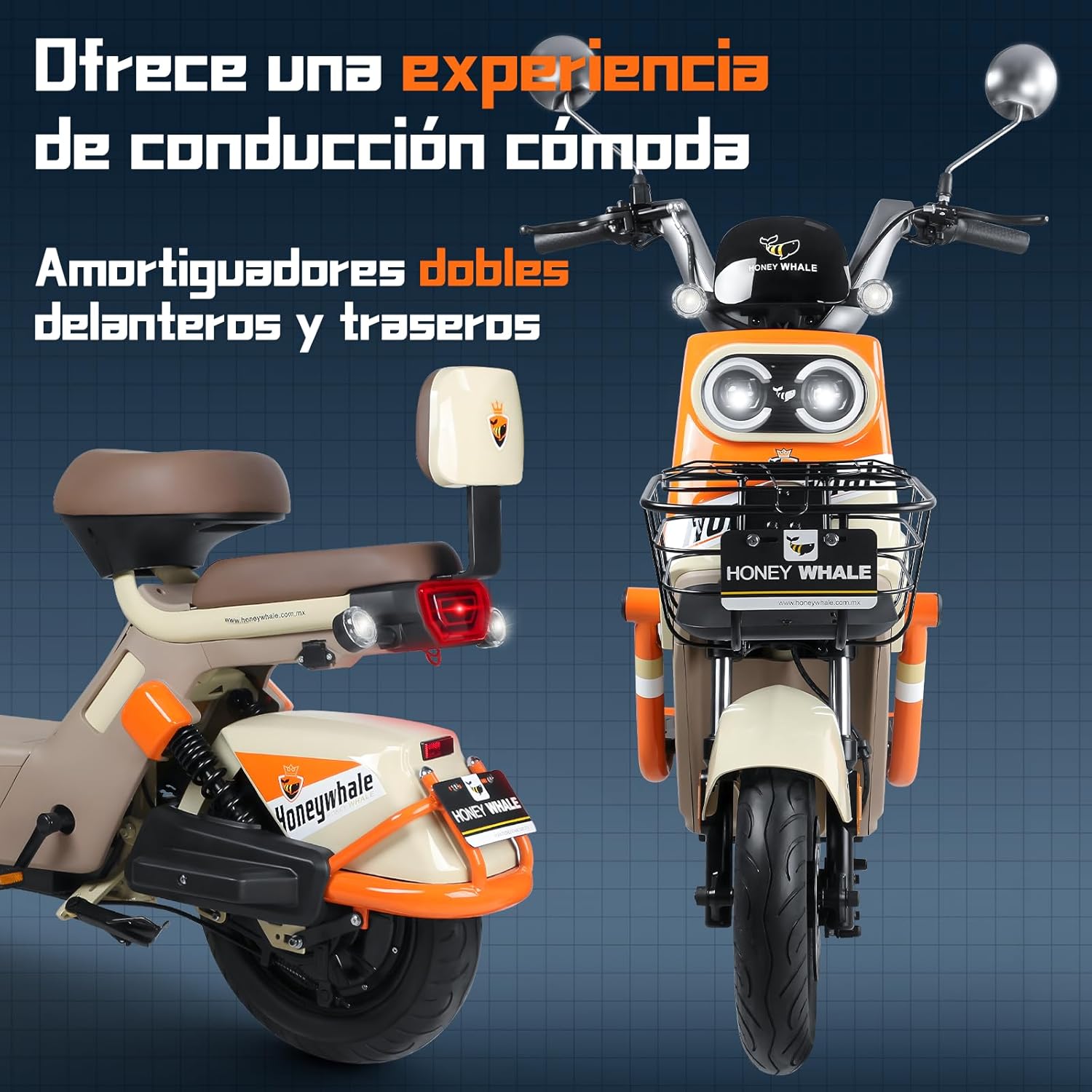 HONEYWHALE KC PRO Bicicleta Electrica para Adultos, Moto Electrica con Alarma, Potencia Motor Hasta 800W, Velocidad Máxima 45KM/H, Autonomía 60KM, Compatible con Desbloqueo NFC