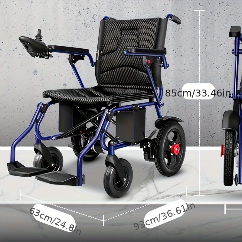 Silla de Ruedas Eléctrica para Adultos 25KG 500W con Motores Dobles, Plegable y Ligera, Silla de Ruedas Motorizada para Personas Mayores con Soporte de 120KG, Silla de Ruedas Todo Terreno, Negra