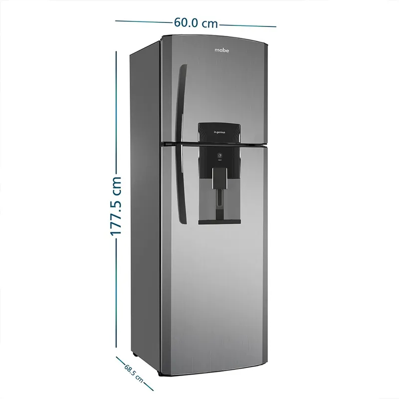 Refrigerador No Frost 313 Ltrs Brutos Platinum Mabe RMA313FXCT