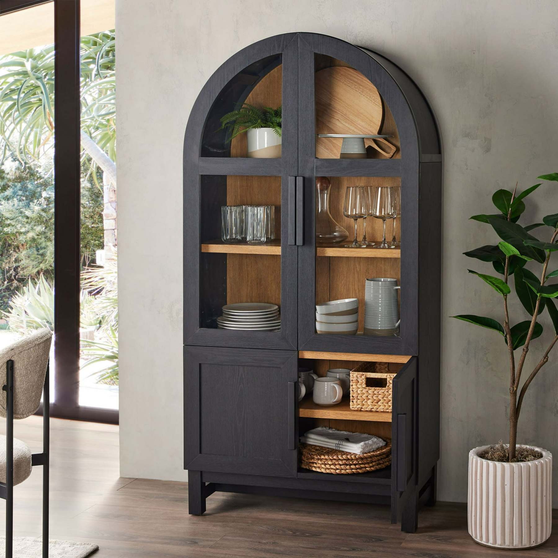 Gabinete de cocina Juliet de arco redondeado, negro intenso, de Better Homes & Gardens