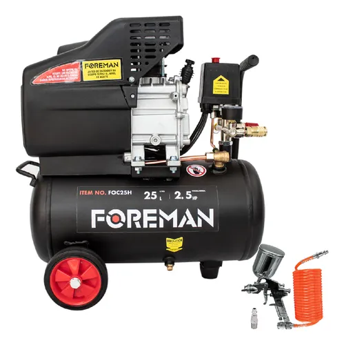 Compresor De Aire Eléctrico Portátil 25L 2.5hp Foreman FO25L