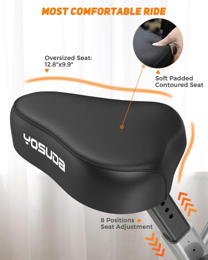 YOSUDA Bicicleta estática plegable 2 en 1 para personas mayores de 270 libras, bicicleta X magnética con 8 niveles de resistencia, para entrenamiento de gimnasio en casa