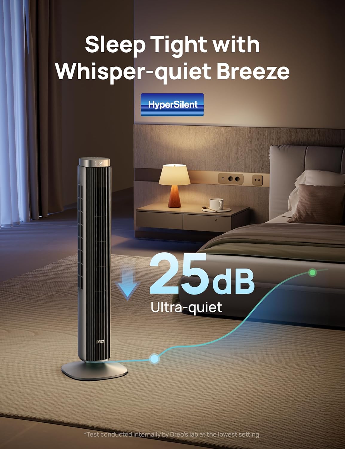 Dreo 42'' Pilot Pro Tower Fan with Remote, 25 DB Quiet DC Portable Bladeless Fan, 90° Oscillating,12H Timer, 9 Speeds,4 Modes, LED Display with Touch Control, Floor Fans for Bedroom Home Office