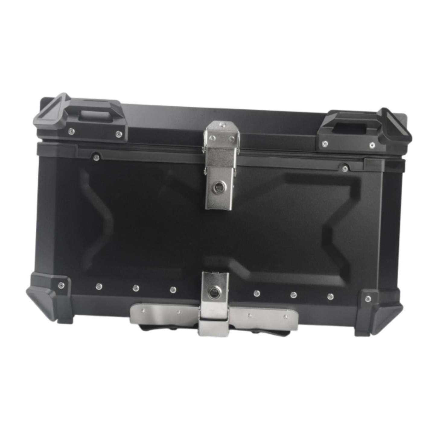 Baúl de motocicleta genérico, caja trasera, organizador de aluminio a prueba de golpes, caja para casco, baúl de almacenamiento de equipaje para 45L Plata