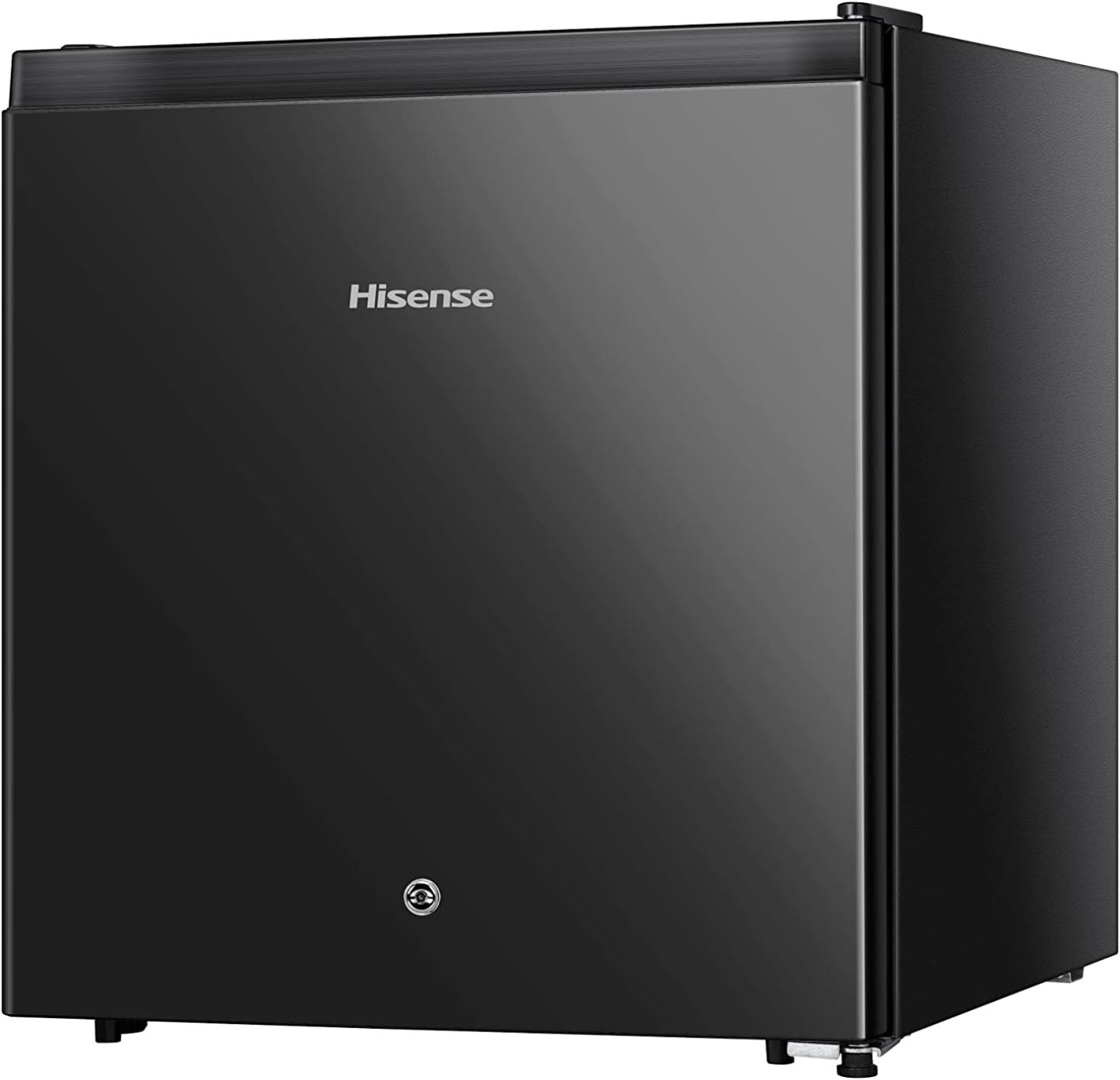 Hisense RR16D6ABX1- Frigobar, 1.6 pies cúbicos, Congelador independiente, Termostato ajustable, Estantes para botellas de 2 litros, 45x47x50cm(AnchoxLargoxAlto), Negro
