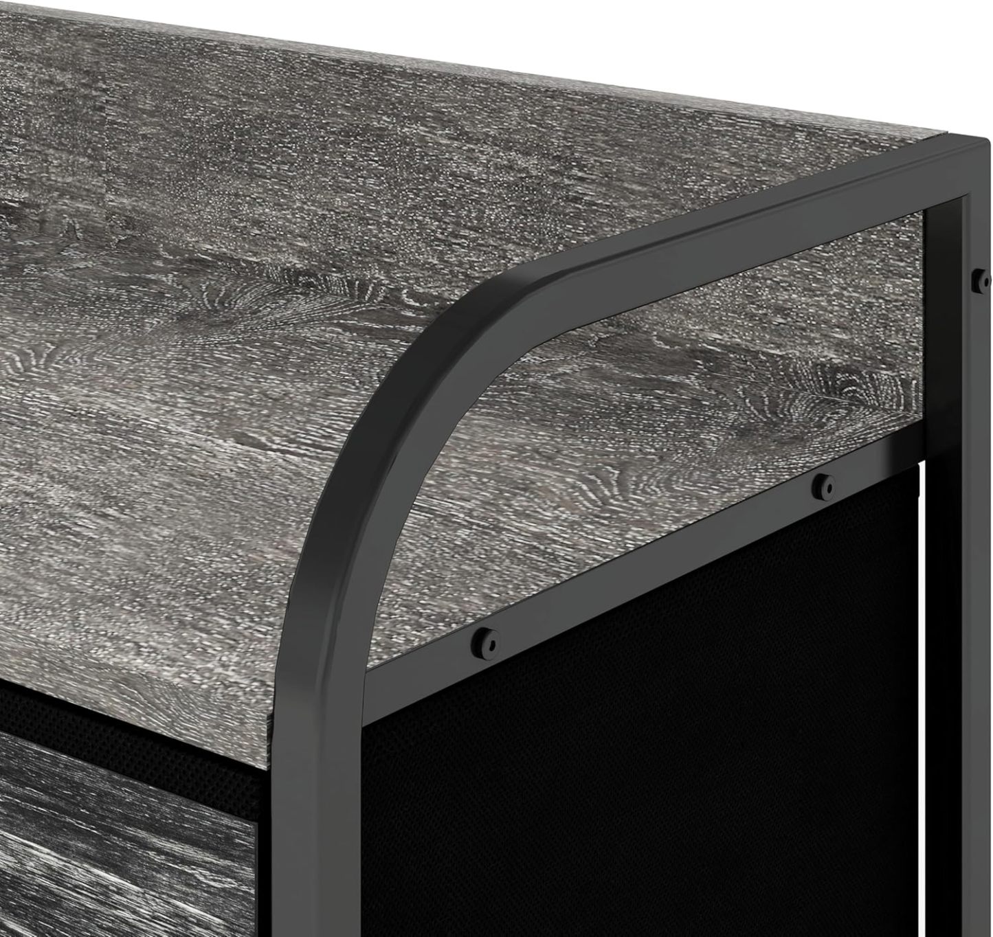 MU:4LIFE Cómoda De 5 Cajones Almacenamiento para Hogar Y Oficina, Organizador Cajonera De Estructura Metal y Cajones De Tela Lino Poliéster y Tela No Tejida (Gris Claro)