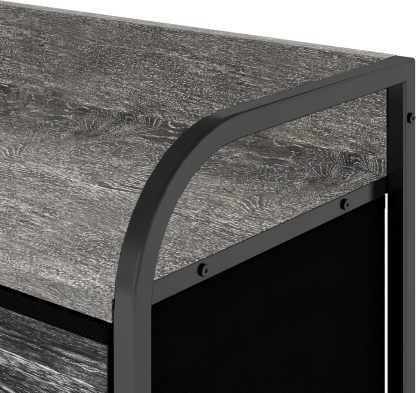 MU:4LIFE Cómoda De 5 Cajones Almacenamiento para Hogar Y Oficina, Organizador Cajonera De Estructura Metal y Cajones De Tela Lino Poliéster y Tela No Tejida (Gris Claro)