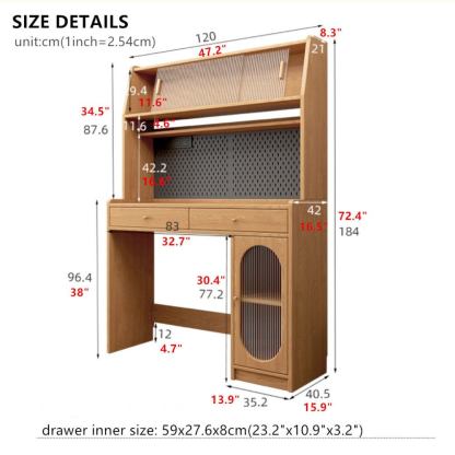 Gabinete de cocina con mesa de comedor de doble hoja abatible y 4 sillas plegables