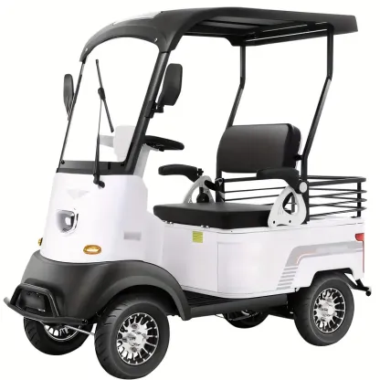 Scooter de movilidad de 4 ruedas para adultos, 50 millas de alcance, 18 mph, faro, cesta, cargador, llave remota, scooter de movilidad compacto y resistente para viajes, adultos, ancianos