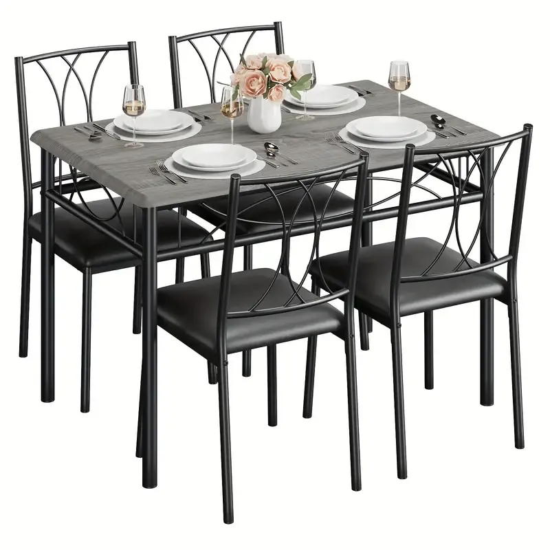 Juego de mesa de comedor para 4 personas, juego de mesa y sillas de co