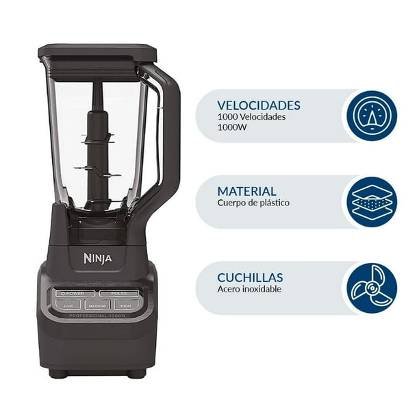 Licuadora Ninja Professional Blender 3 Velocidades Negra