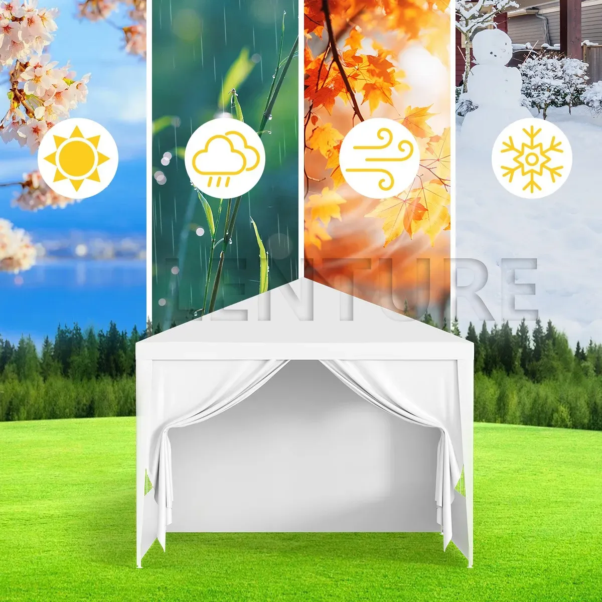 Carpa Toldo Reforzado Impermeable Jardin Lona Blanco 3 X 6