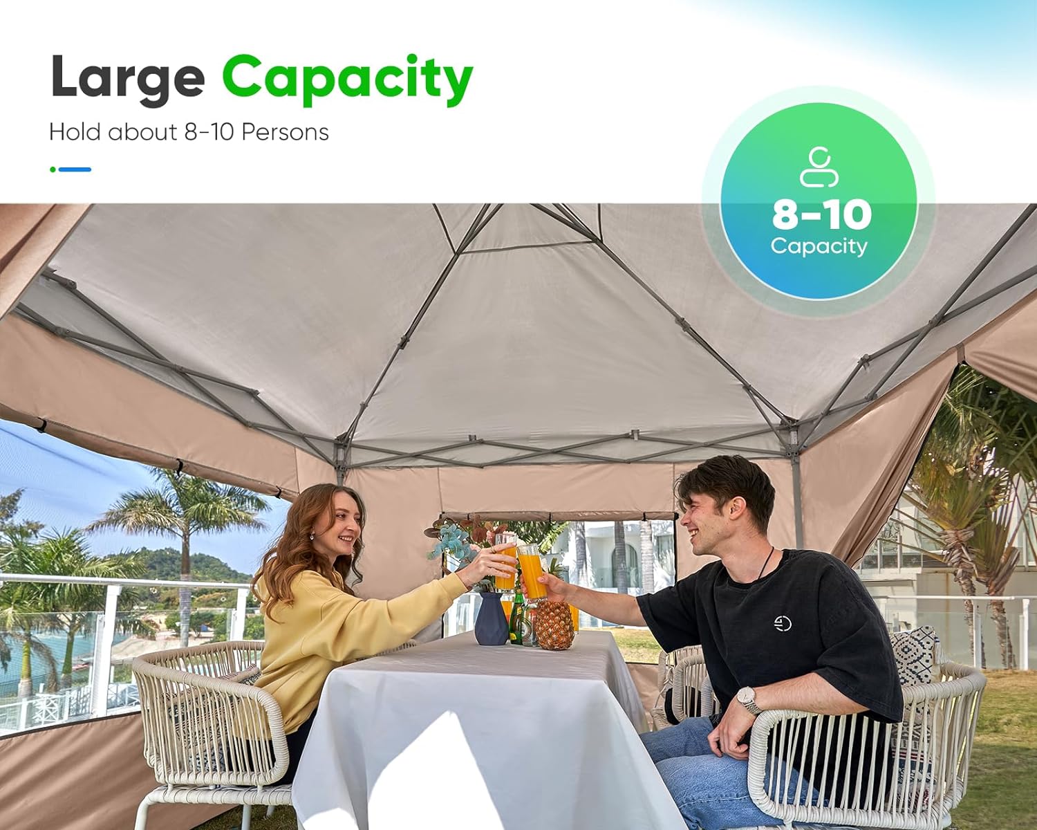 Quictent - Tienda de campaña desplegable de privacidad de 10 x 10 pulgadas con paredes laterales y ventanas ventiladas enrollables, configuración para una persona, fácil refugio para eventos