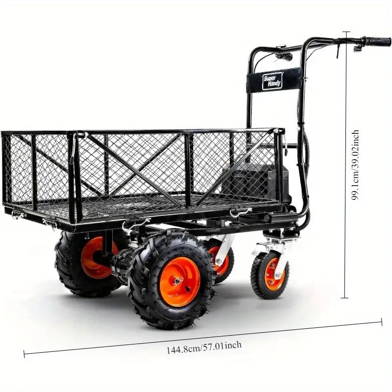 Carrito de servicio utilitario Carro de potencia carretilla Capacidad de transporte Granja y jardín Cama de carga modular multiusos