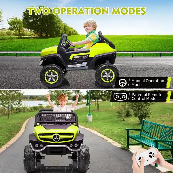 Camión de paseo de 24V para niños, coche eléctrico de 2 plazas con licencia Mercedes Benz para niños pequeños, juguete para montar con Control remoto