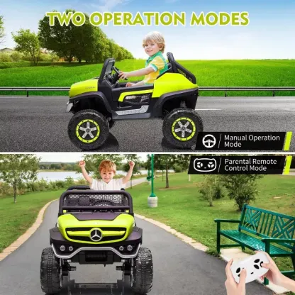 Camión de paseo de 24V para niños, coche eléctrico de 2 plazas con licencia Mercedes Benz para niños pequeños, juguete para montar con Control remoto