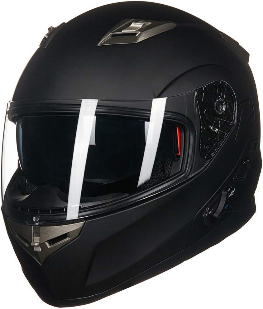 ILM - Casco de Motocicleta Modular Integrado con Bluetooth, con protección Solar para Mp3, Modelo 953/953 Pro！